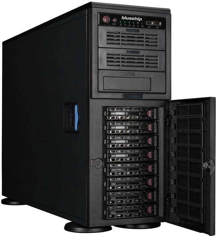 Server bluechip SERVERline T30341s, AMD EPYC 4124P, 32GB RAM, 2x480GB SSD, kasë e zezë