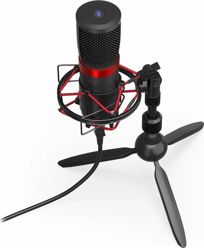 Mikrofon Endorfy Solum Streaming T EY1B003, USB, kardioid, me tripod, zi/kuqe