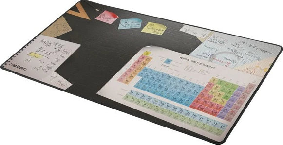 Mauspad Natec Science Maxi NPO-1456, 800x400mm, Dekorativ, Zi/Bardhë