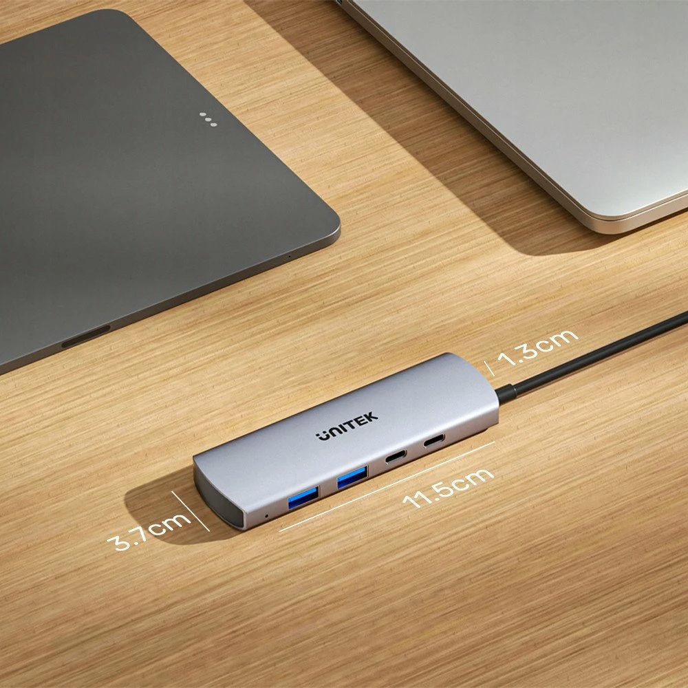 Hub USB-C Unitek H1112DGY01 4-në-1 10 Gbps (2x USB-A, 2x USB-C), argjendtë