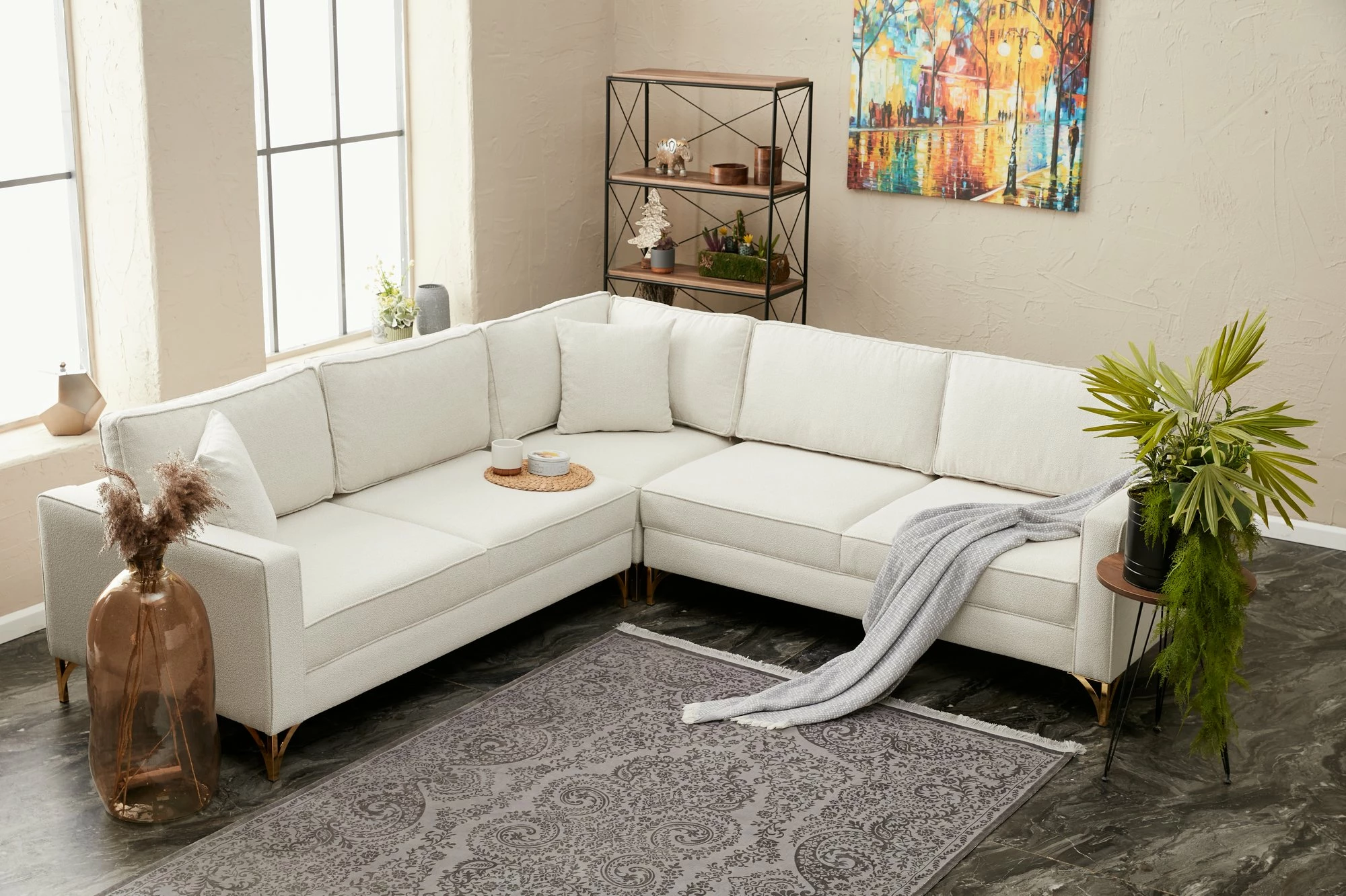 Këndore Atelier del Sofa, krem, ar