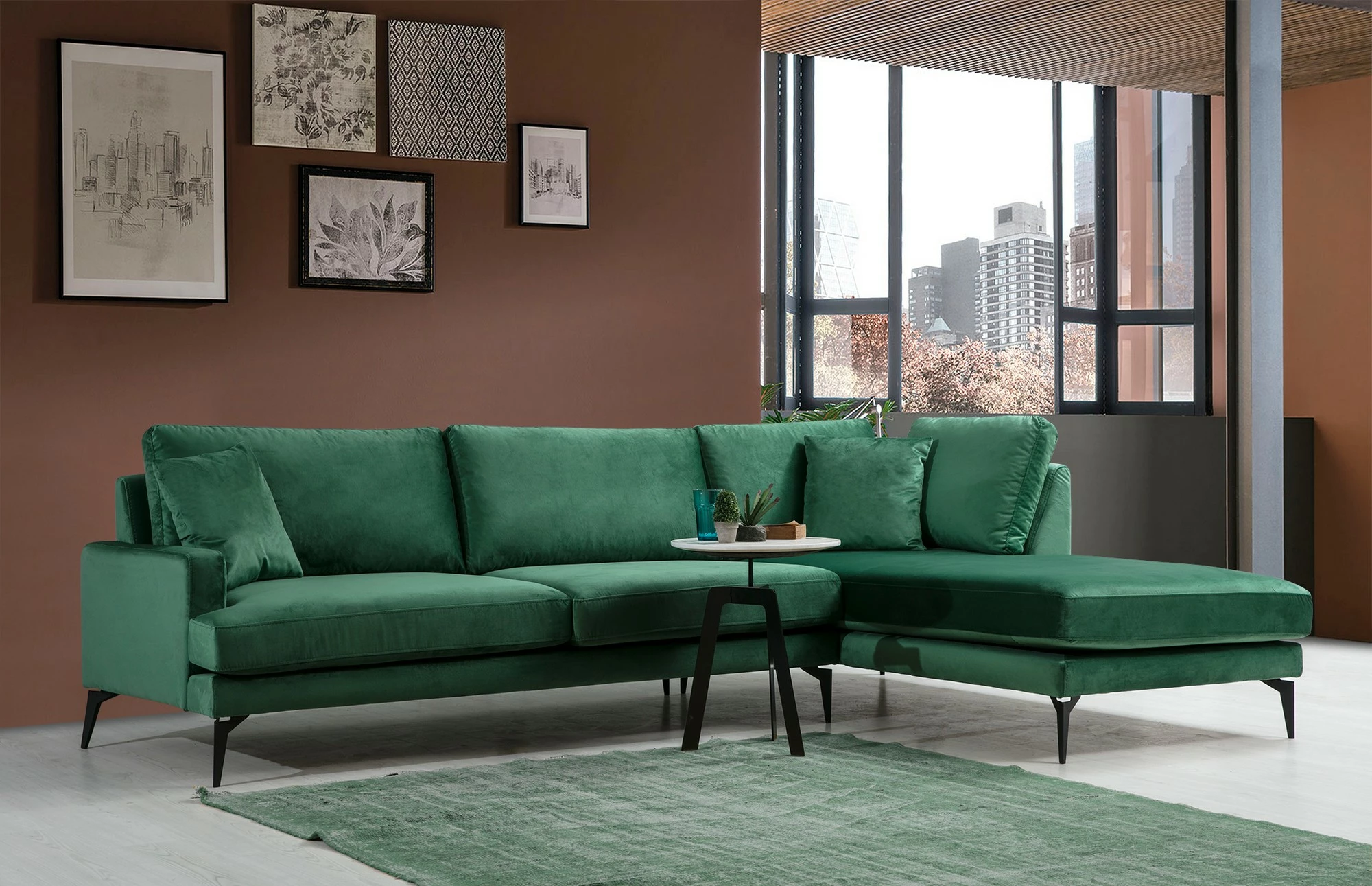 Këndare e gjelbër për sallon, Atelier del Sofa, Papira Corner (L3+CHL)