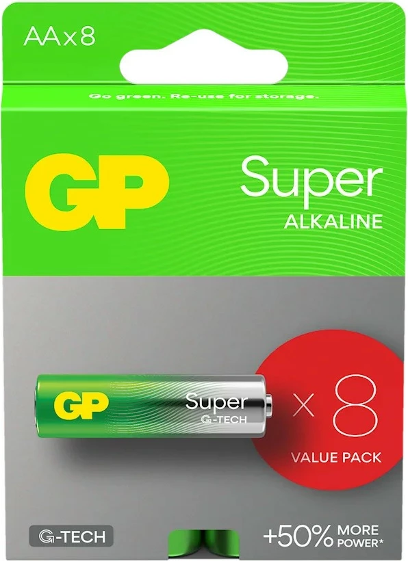 Bateri AA GP Battery Super Alkaline G-TECH, 8 copë