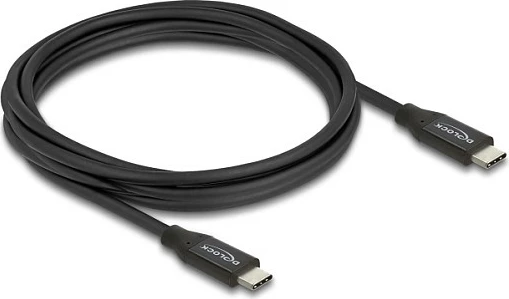 Kabllo USB-C DeLOCK USB4 Gen 2x2 20Gbps, PD 60W, 3m, e zezë