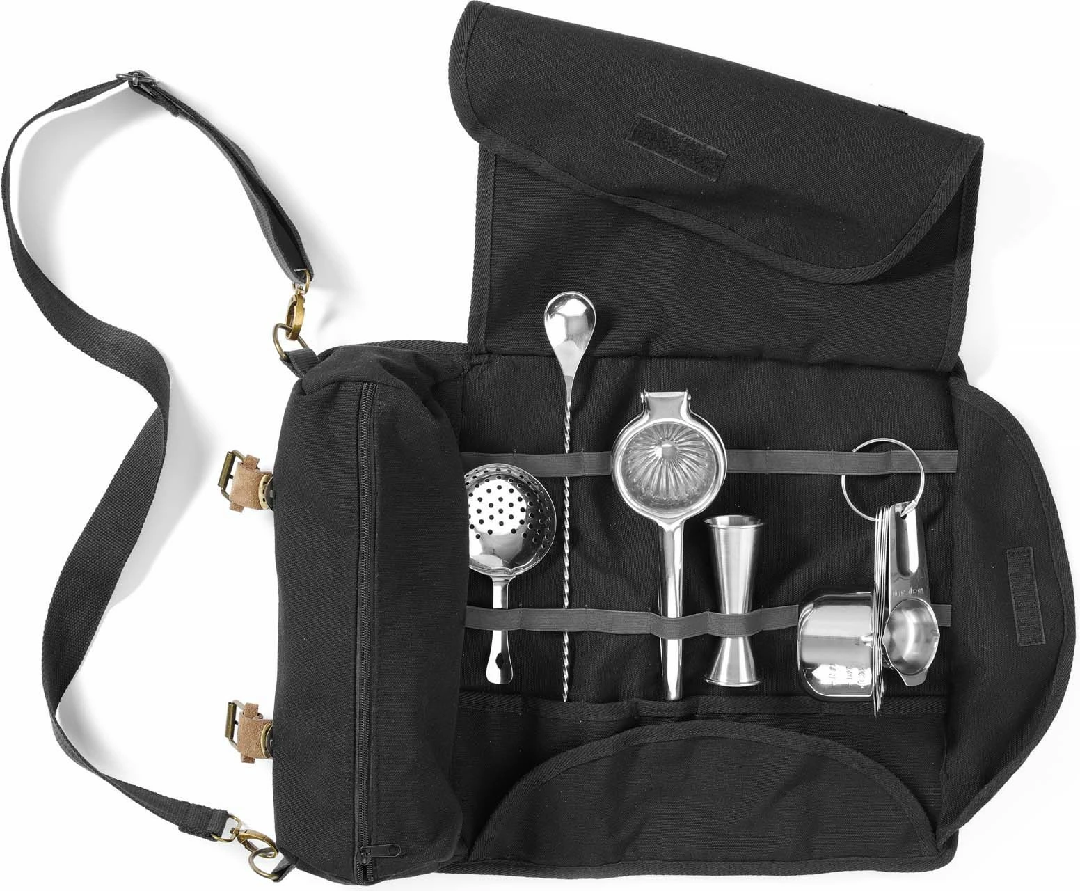 Çantë barmeni, Bar Up, 210x370x70 mm, pambuk i trashë me rrip shpatulle, e zezë