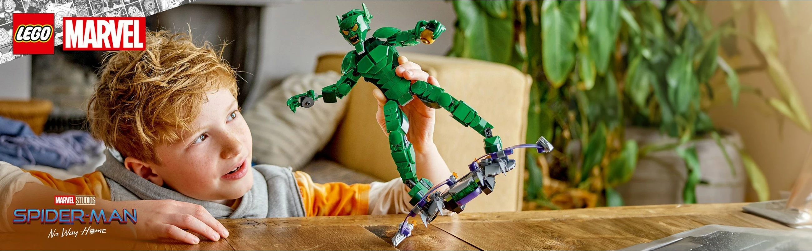 Set ndërtimi LEGO Marvel Green Goblin 76284, figurë ndërtuese, shumëngjyrëshe