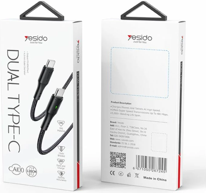 Kabllo Type-c To Type-c 1.2m 3a 60w Led Light