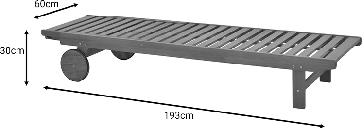 Shezlong Weylar dru akacie natyral 60x193x30