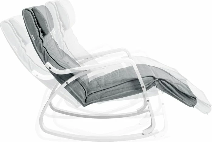 karrige lëkundëse SONGMICS LYY11WG, kornizë thupër, mbështetëse këmbësh e rregullueshme 5 pozicione, ngarkesë deri 150 kg, gri e çelët