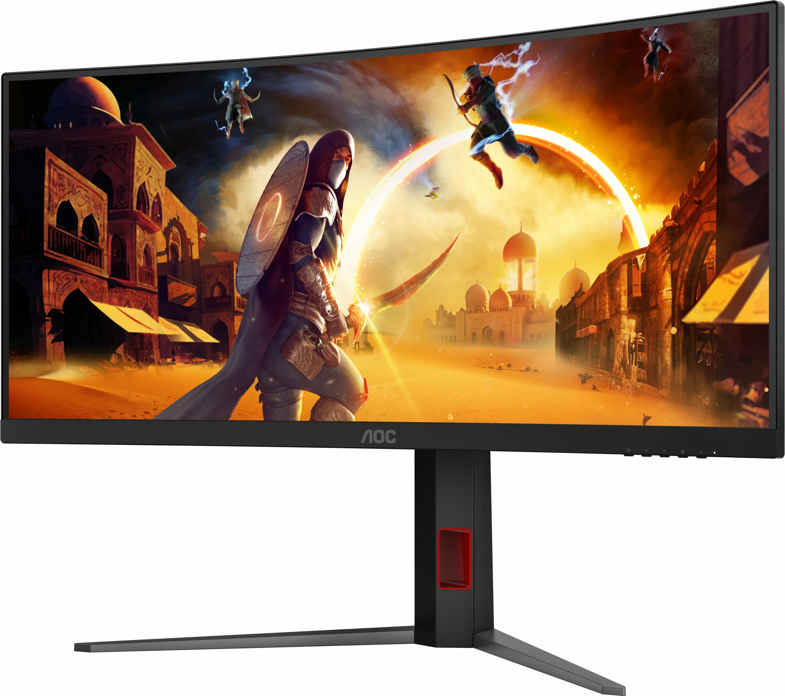 Monitor gaming AOC CU34G4, 34 inç, 180Hz, WQHD, i zi/kuq
