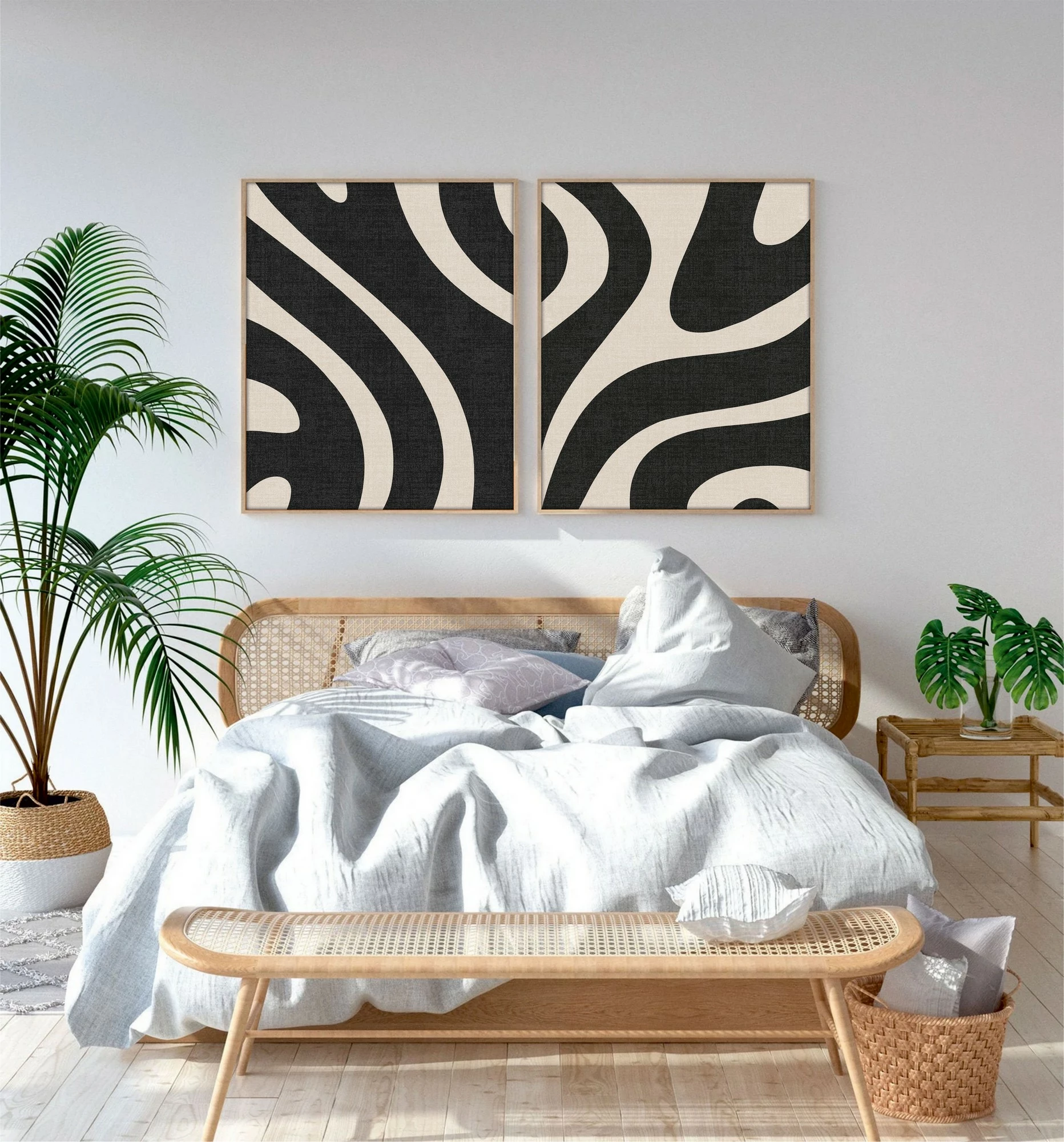 Pikturë dekorative me kornizë, MDF, 2 copë, Wallity, Huhu203, 50x70cm
