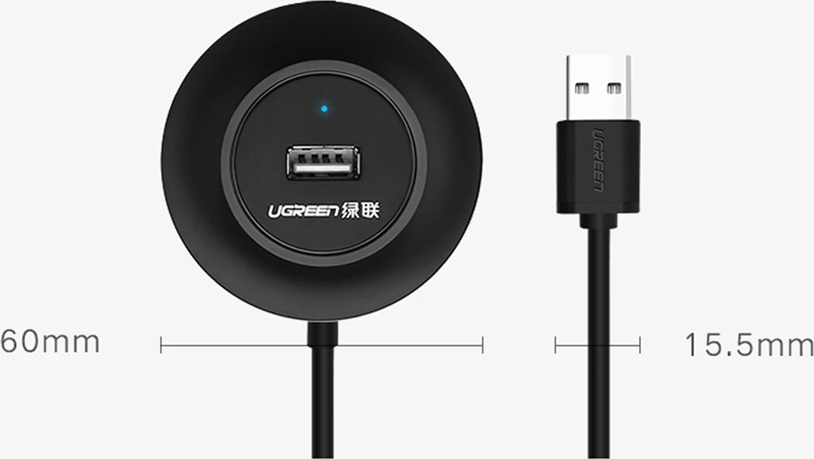 HUB USB Ugreen CR106, 4xUSB-A 2.0, 1m, i zi