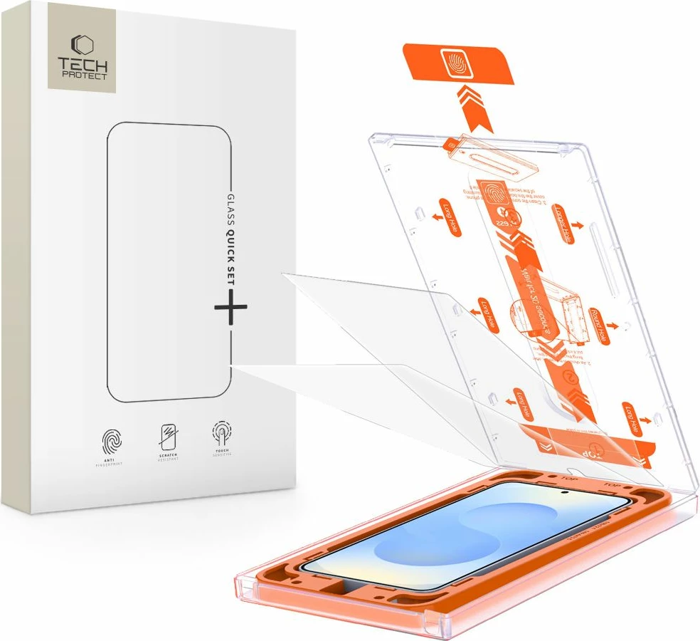 Xham mbrojtës Tech-Protect Quick Set+ për Samsung Galaxy S25, Transparent, set prej 2 copë