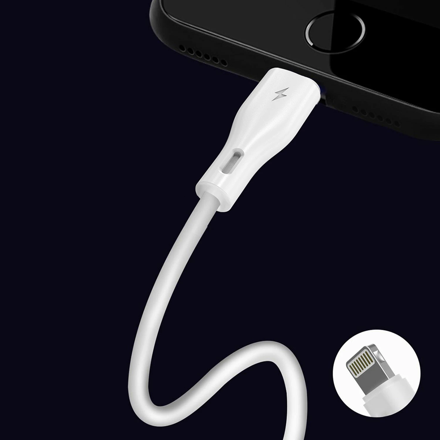 Kabllo Dudao L2L, USB në Lightning, 1m, 3A, e bardhë