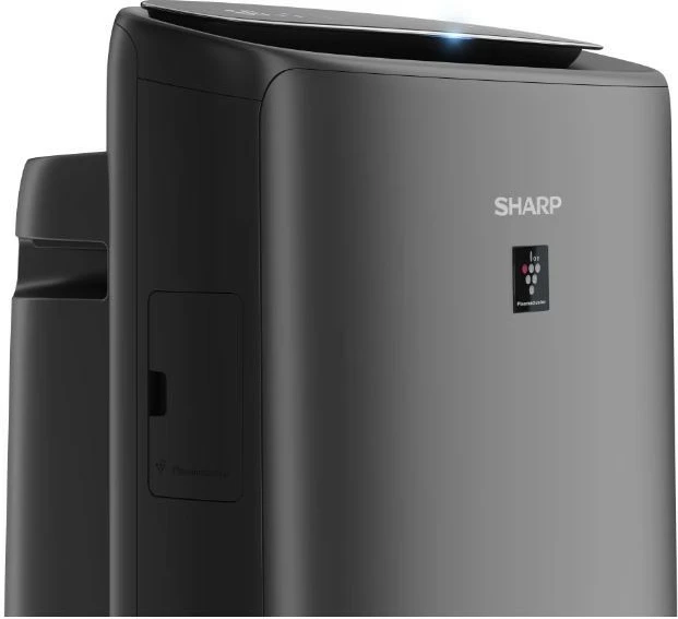 Pastrues ajri me lagështim, Sharp UA-KIN42E-H, për dhoma deri 28 m², depozitë 2.7 L, Plasmacluster Ion 25000, i zi
