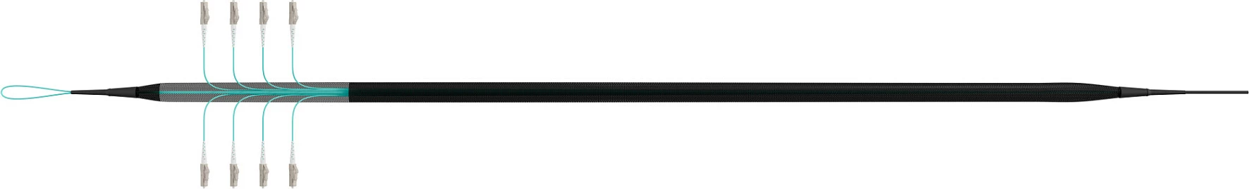 Kabllo fibër optike EFB Elektronik O8322S70OM3, 70 m, OM3 multimode, 8x LC-LC, LSZH, bezhë/zezë/blu