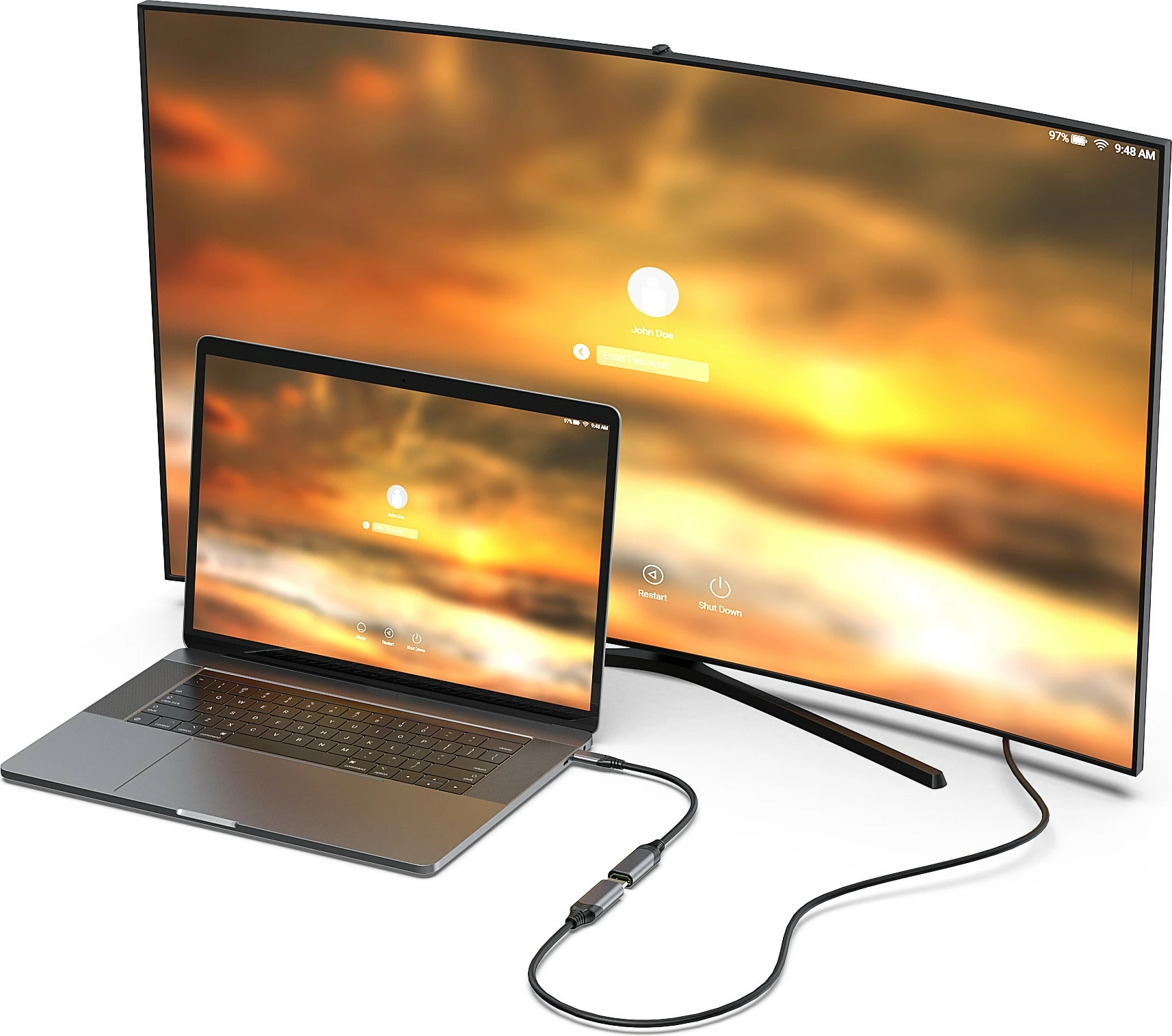 Adapter USB-C në HDMI 2.1 Equip, 8K/30Hz, 0.15m, zi/gri