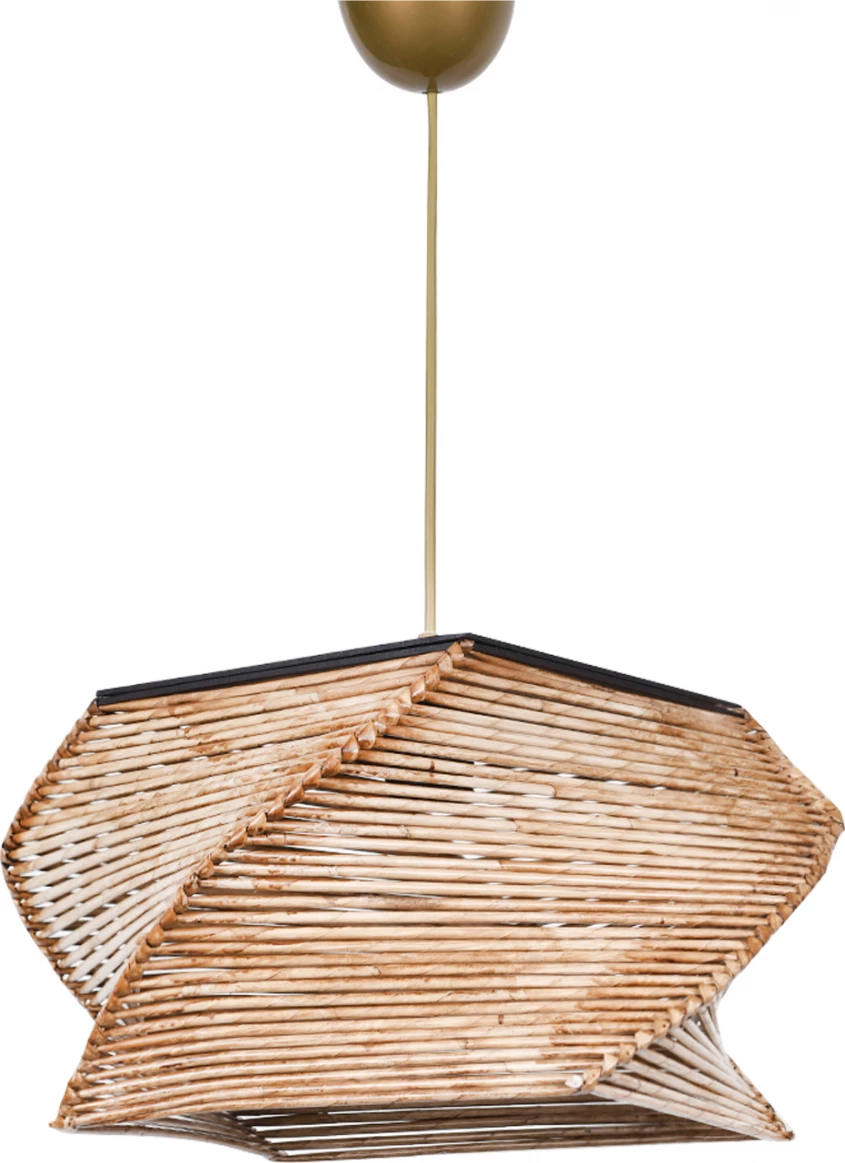 Llambë varëse tavani prej druri dhe bambuje, FH7357, 36x36x65 cm