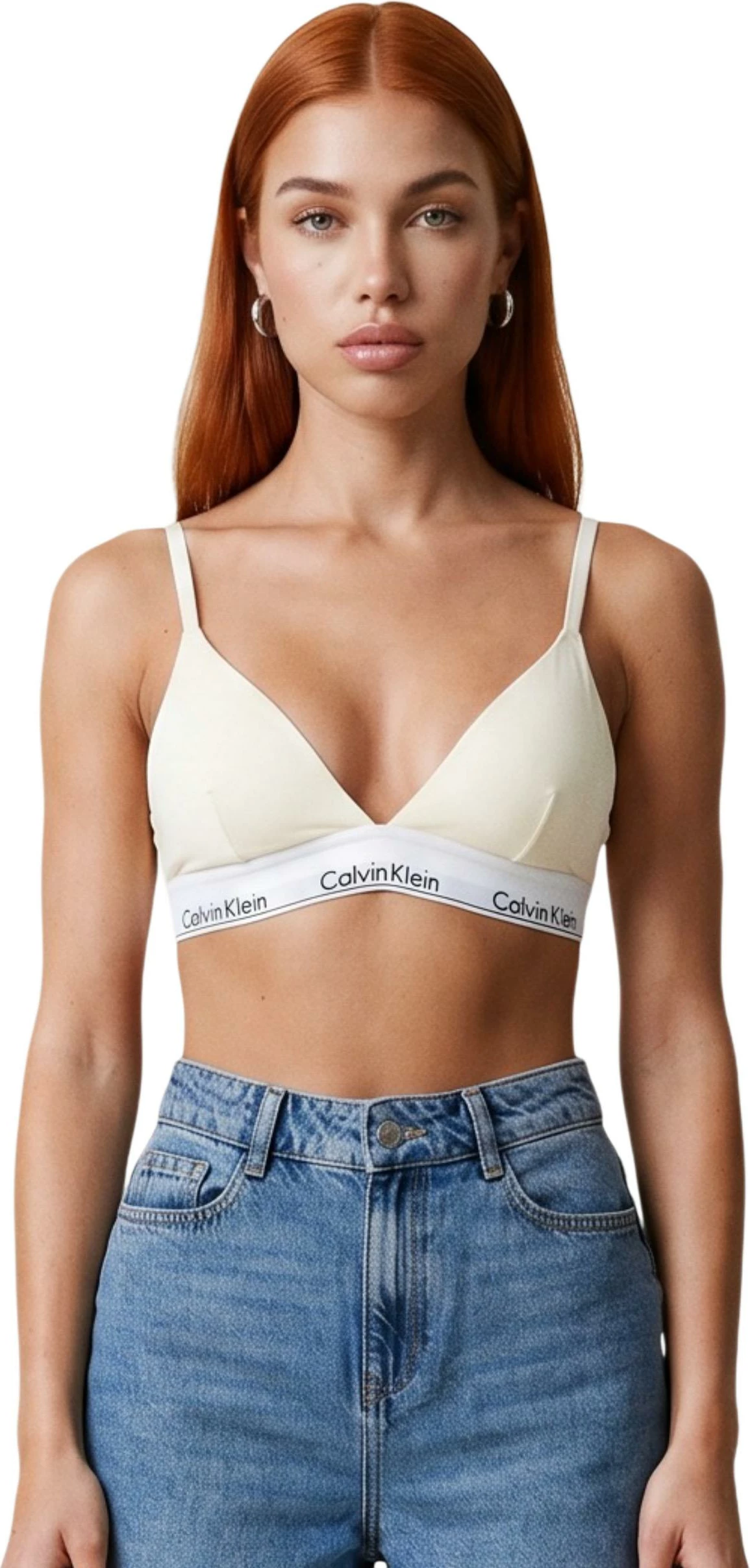 Sutjenë për femra Calvin Klein Underwear LV00QF8498, krem