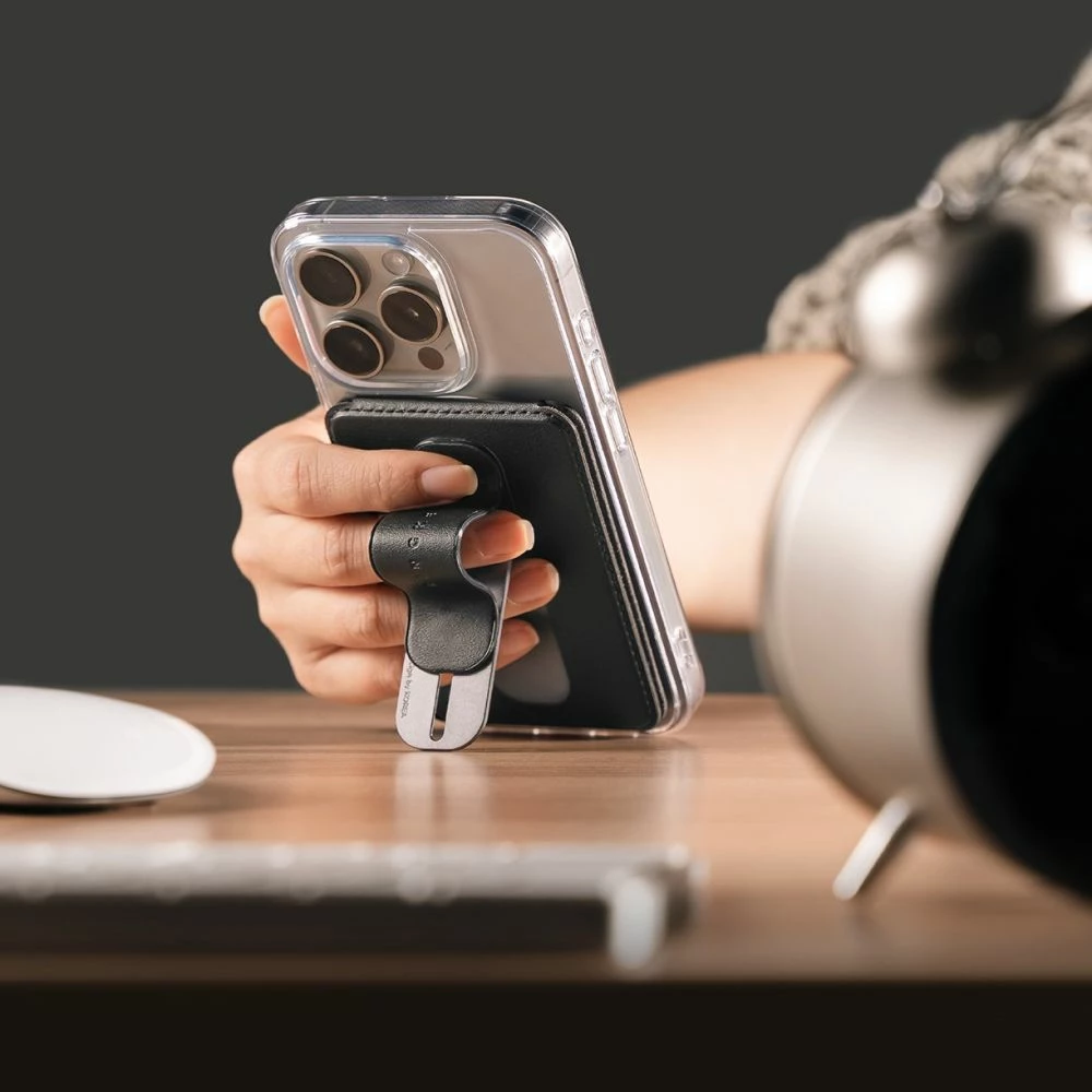 Mbajtës kartelash me magnet Ringke Wallet Slide Grip MagSafe, i zi