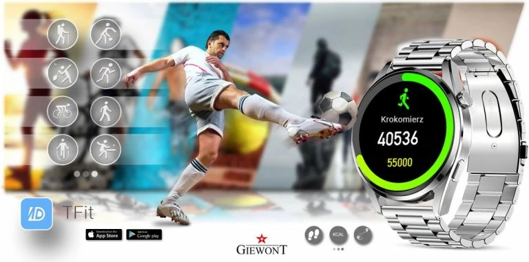 Smartwatch Giewont për meshkuj, argjendi