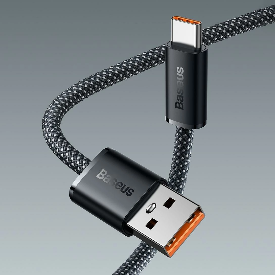 Kablë Baseus Dynamic Series CALD000616 USB-A në USB-C 1m 100W USB 2.0, gri