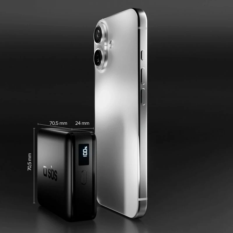 Powerbank SBS HD 30W 10000mAh me LCD, e zezë