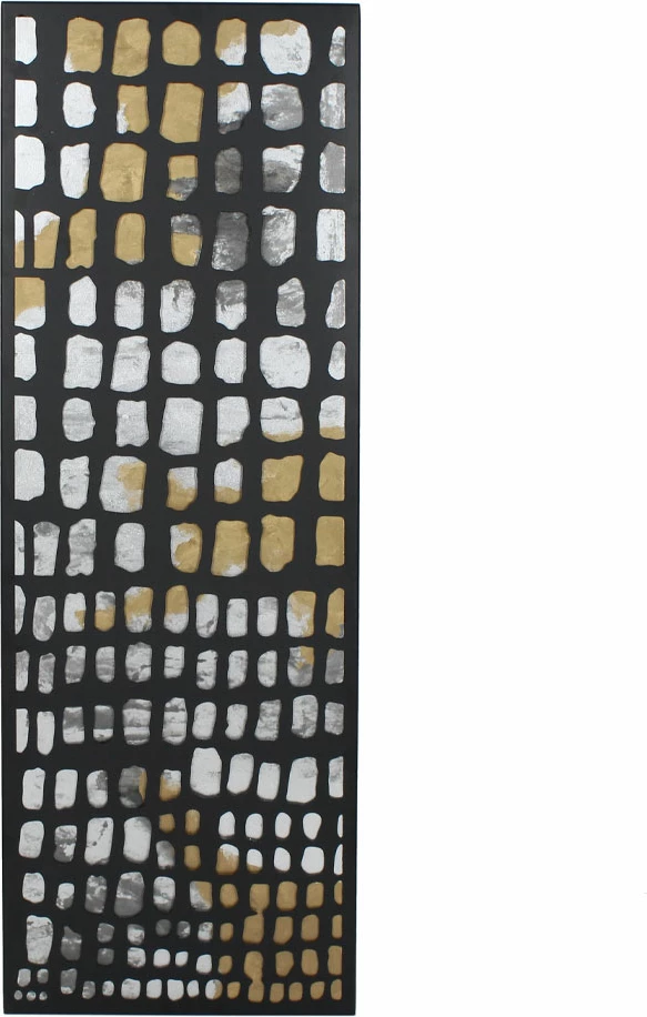 Pikturë dekorative Pic, metal e zezë, ar dhe MDF e bardhë, 40x120x2cm