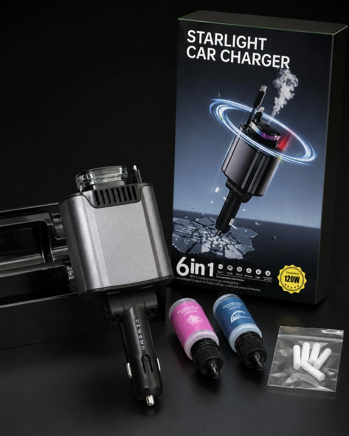 Karikues Makine 120W me pastrues ajri dhe porta USB/Type-C