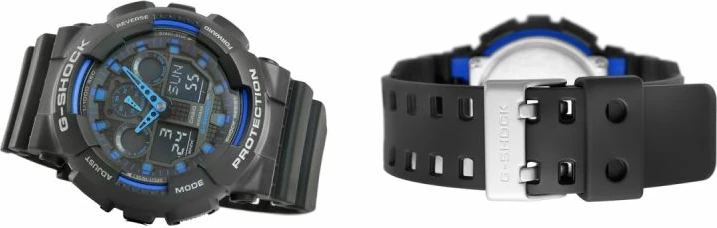 Orë dore për meshkuj Casio G-Shock, zi e kaltër