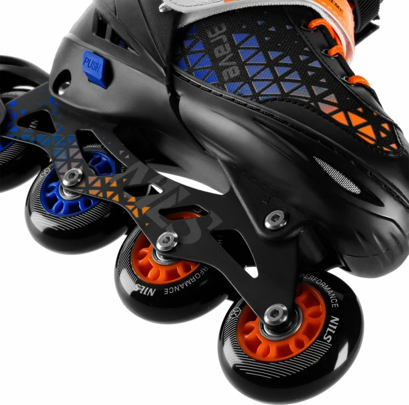 Rollera për fëmijë Nils Extreme NH18190A 4-in-1, kaltër-portokalli, set me board hokeji