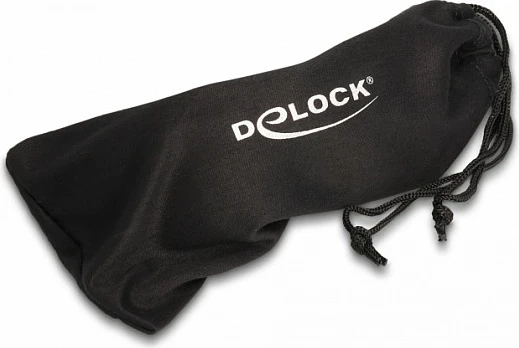 Syze mbrojtëse DeLOCK, DIN EN 166 F, 22 g, lente transparente, zezë/transparent