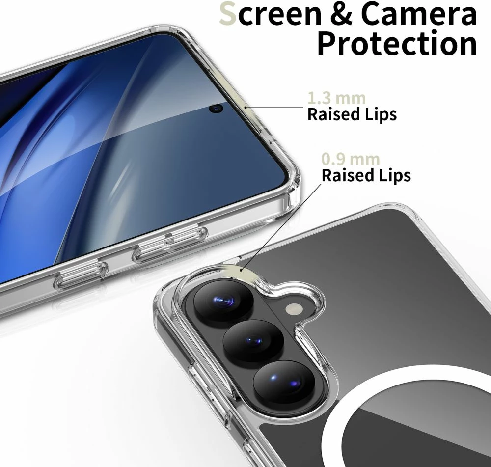 Mbështjellës Tech-Protect FlexAir Hybrid MagSafe për Samsung Galaxy S26+ TPU+PC, unazë magnetike, Transparent, 1 copë