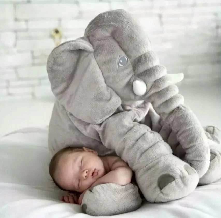 Jastëk lodër pelushi elefant, Gotel B48L, 70 cm, gri