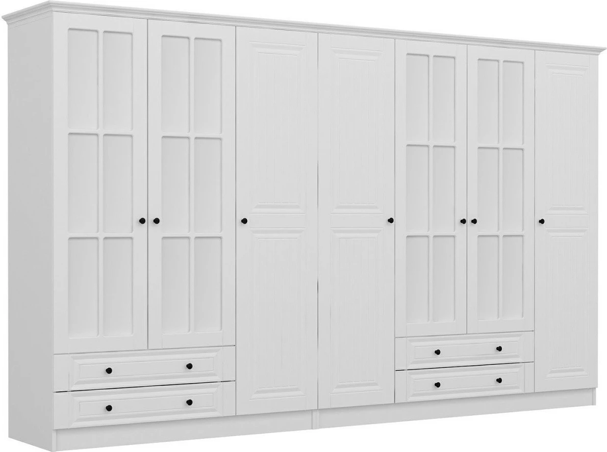 Dollap Skye Decor, i bardhë, 315x210x52cm, 11 pjesë
