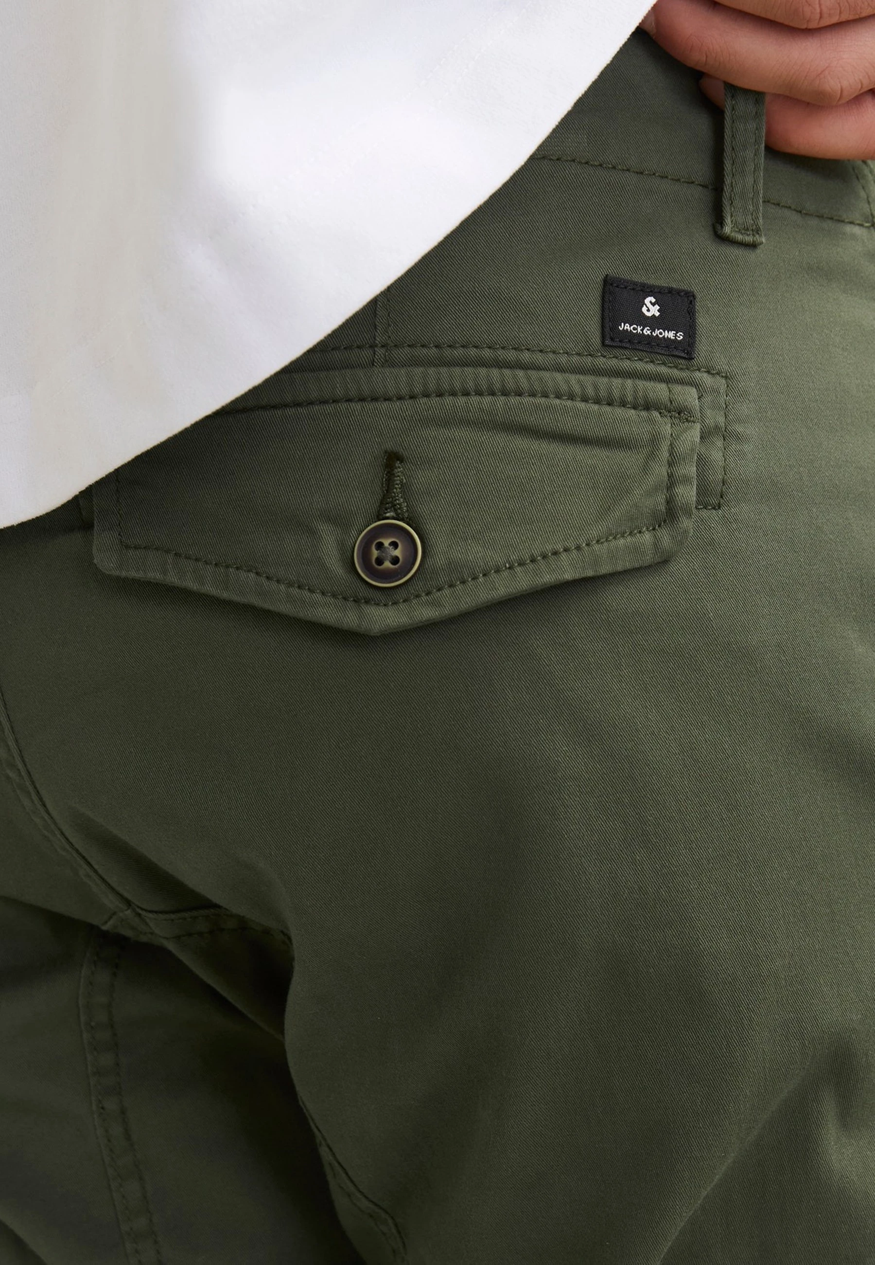 Pantallona cargo për meshkuj Jack & Jones Paul Flake AKM 542 NOOS, të gjelbra ulliri [Madhësia: W29 L32]