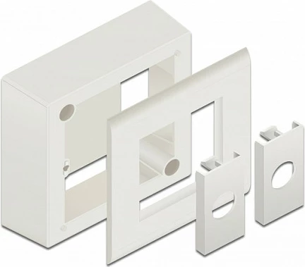 Kuti montimi murale DeLOCK Easy 45, 82x82 mm, 1 modul, e bardhë