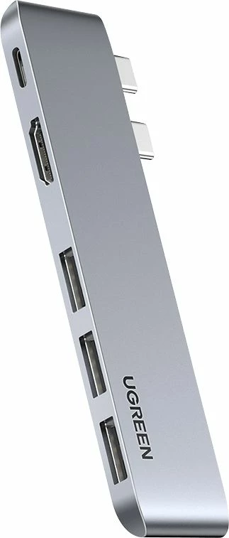 Docking station Ugreen 60559 5-në-1 USB-C për MacBook me HDMI 4K, 2x USB-A, USB-C Power Delivery, 10Gbps, gri
