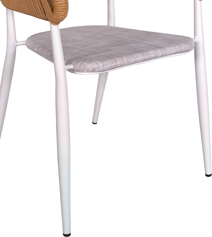 Tavolinë me karrige Kliton-Raven set prej 5 FOLEJA alumini ngjyrë e bardhë 150x80x74cm