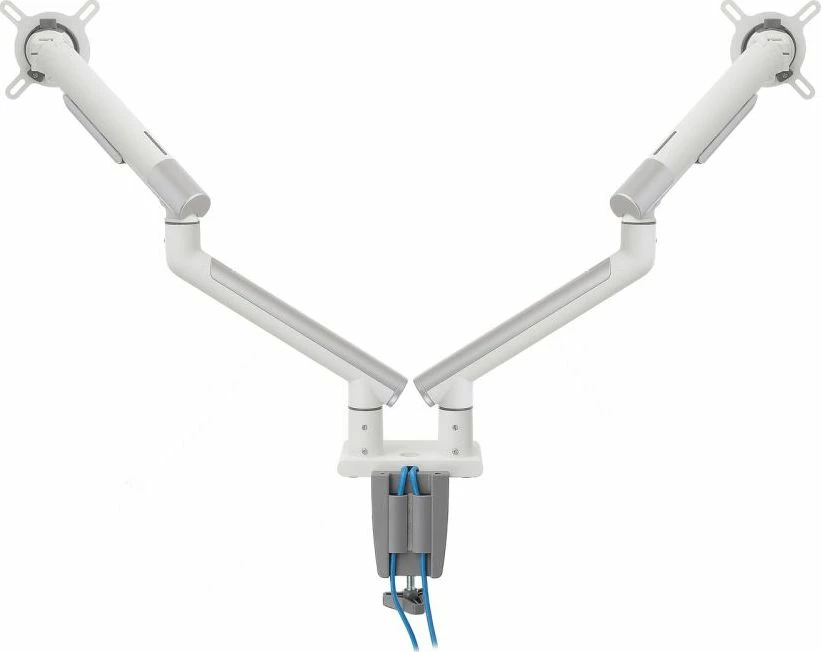 Mbajtëse monitori për tavolinë Art RAMM L-20GD, për 2 monitorë 17\"-32\", VESA 75x75/100x100, deri 9 kg, gas spring, e bardhë