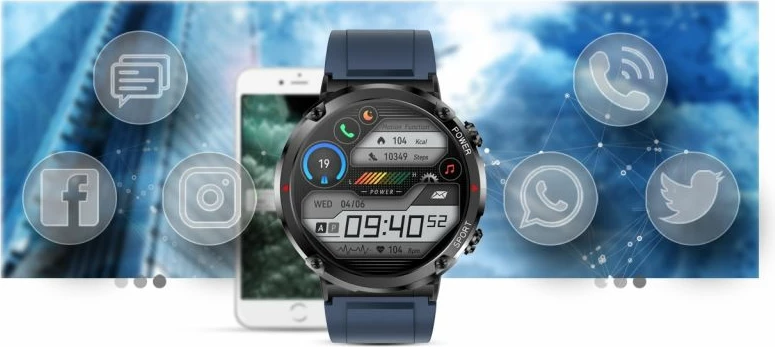 Smartwatch Gravity për meshkuj, navy blue