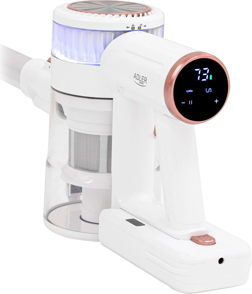 Fshesë me korrent pa kabllo Adler AD 7079, 0.4L, 2200 mAh, E bardhë