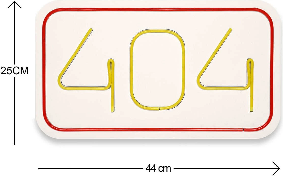 Dritë dekorative LED plastike, 404 Not Found, e kuqe dhe e verdhë
