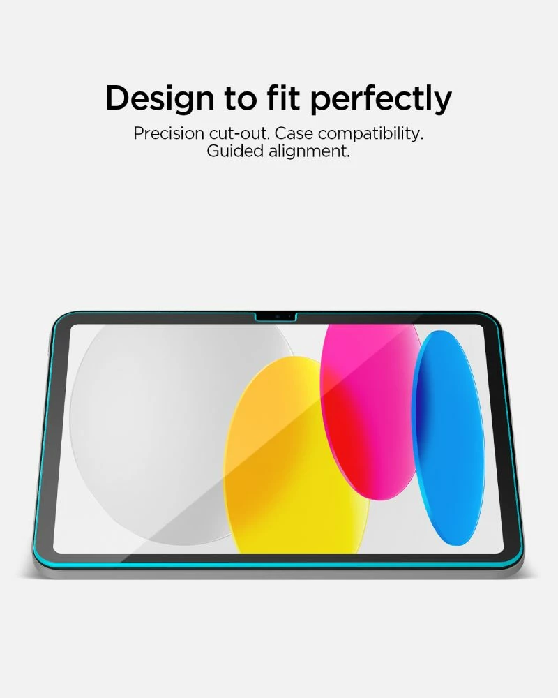 Mbrojtës ekrani xham i kalitur, Spigen ALM Glas.tR T, për iPad 10.9" (2022) / 11" (2025), 10H+, transparent, set me AlignMaster T dhe kit instalimi