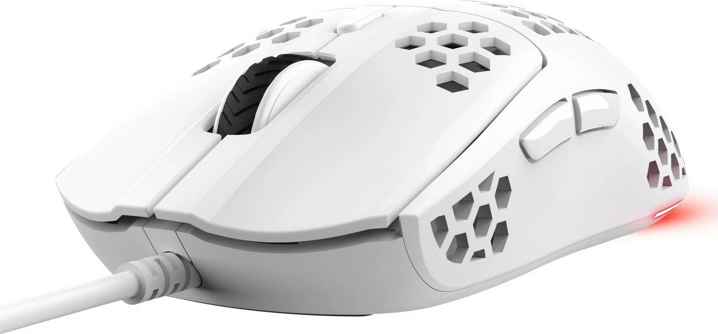 Maus Trust GXT 928W Helox, RGB, 6400 DPI, i bardhë