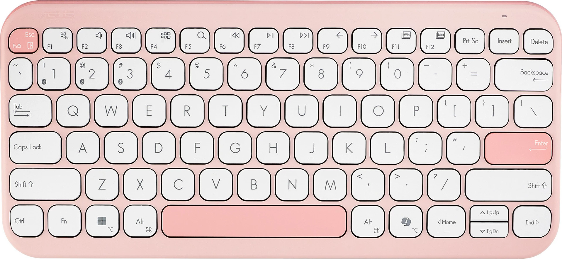 Tastierë ASUS Marshmallow Keyboard KW100, 75%, Wireless Bluetooth, QWERTZ, Scissor, Pink