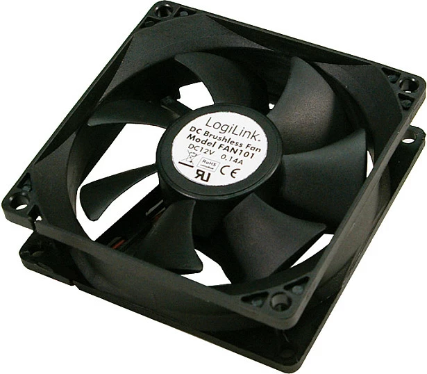 Ventilator për kasë LogiLink FAN101, 80x80x25mm, DC 12V, i zi