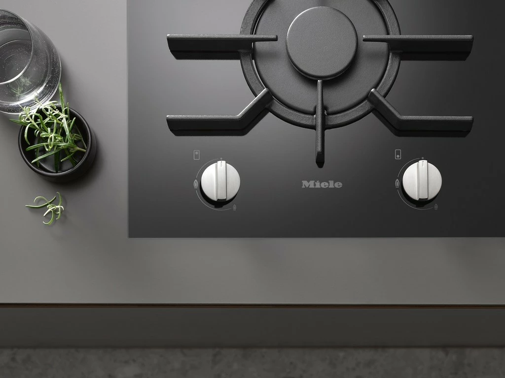Pllakë gazi Miele CS 7102-1 FL 2 djegësa, ndezje elektrike, GasStop, e zezë