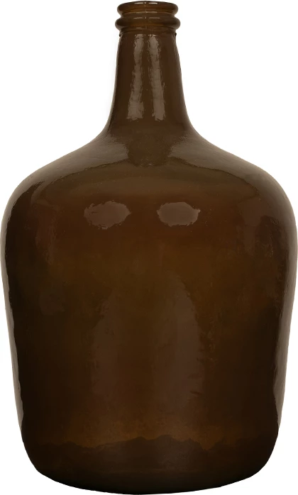 Shishe dekorative prej qelqi të ricikluar, ngjyrë karamel, 25x25x40cm