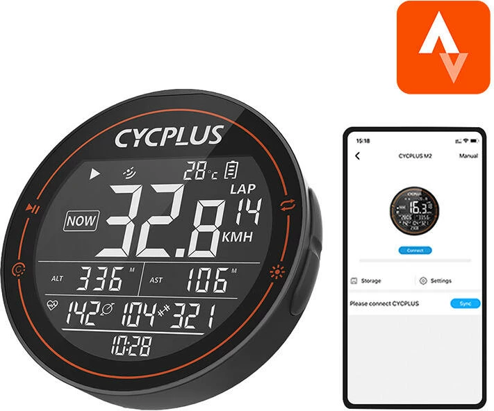 Kompjuter biçiklete Cycplus M2, 2.5 inç, IPX6, 35 orë punë, i zi